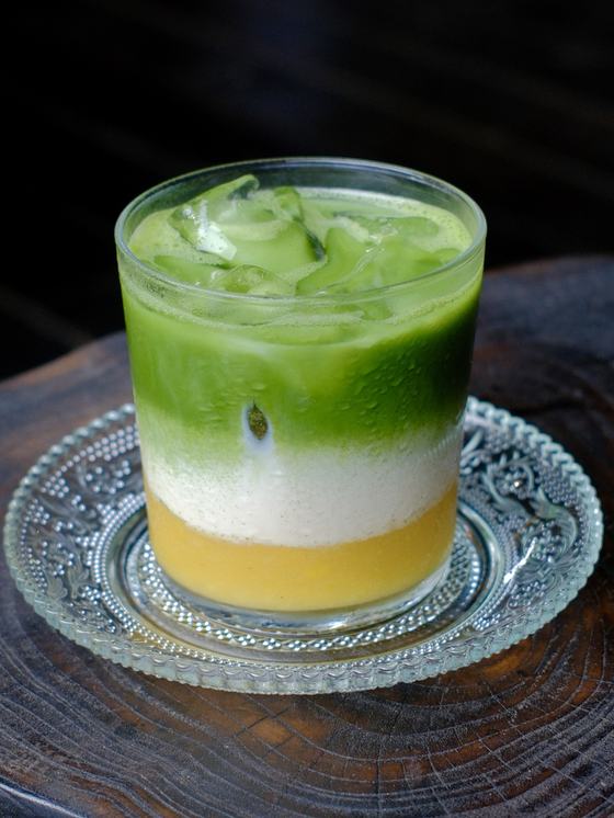 matcha, layered