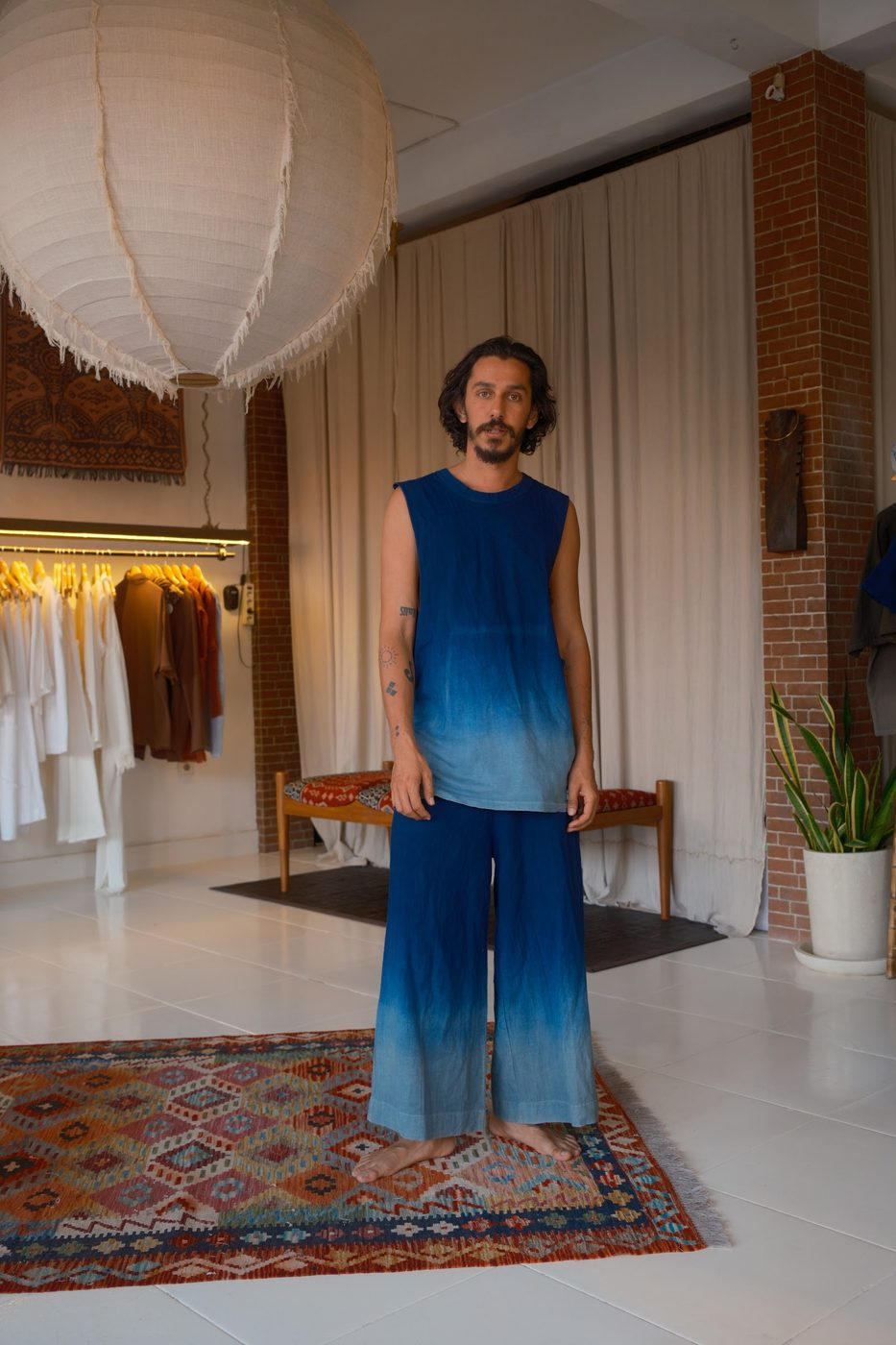Sleeveless tank, indigo