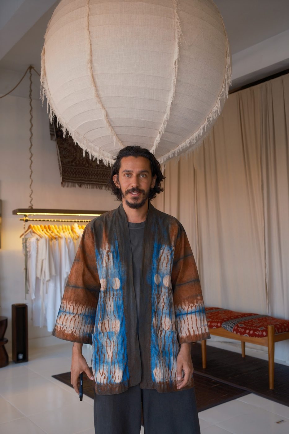 Kimono, terracotta & indigo