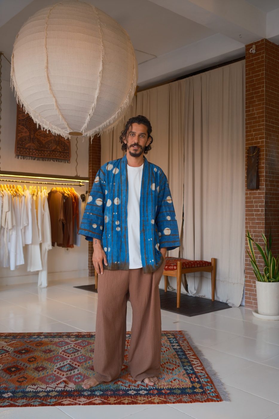 Kimono, blue dots