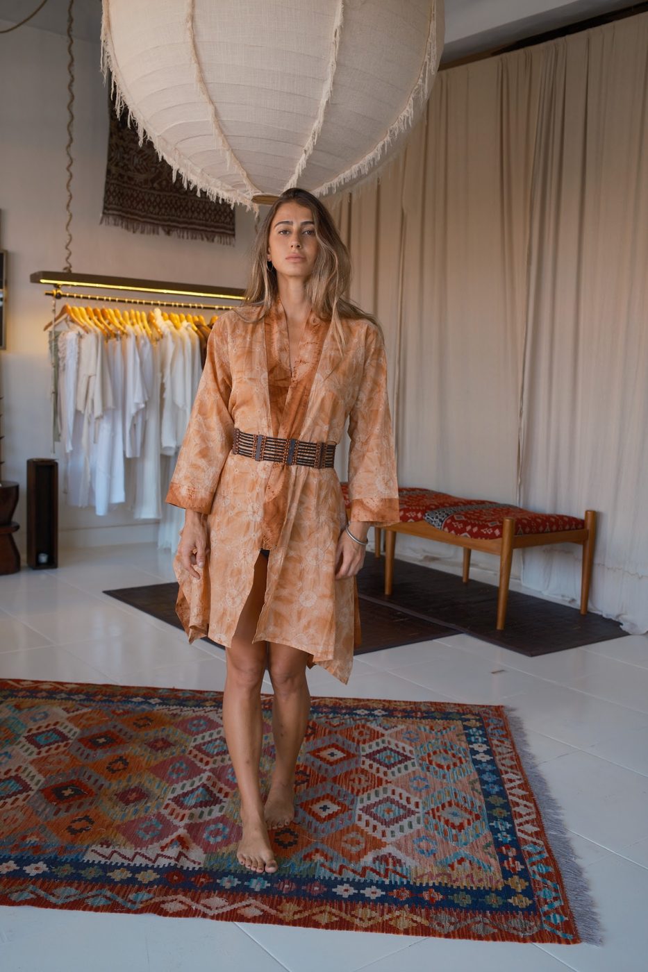 Kimono, terracotta tie-dye