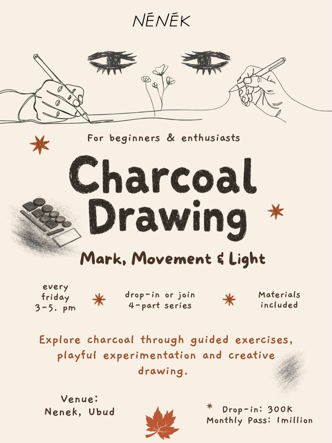 Charcoal painting workshop